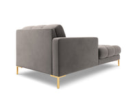 Cosmopolitan Design - Chaise longue sinistra "Bali" in velluto grigio chiaro 