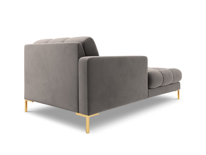 Cosmopolitan Design - Chaise longue sinistra "Bali" in velluto grigio chiaro 