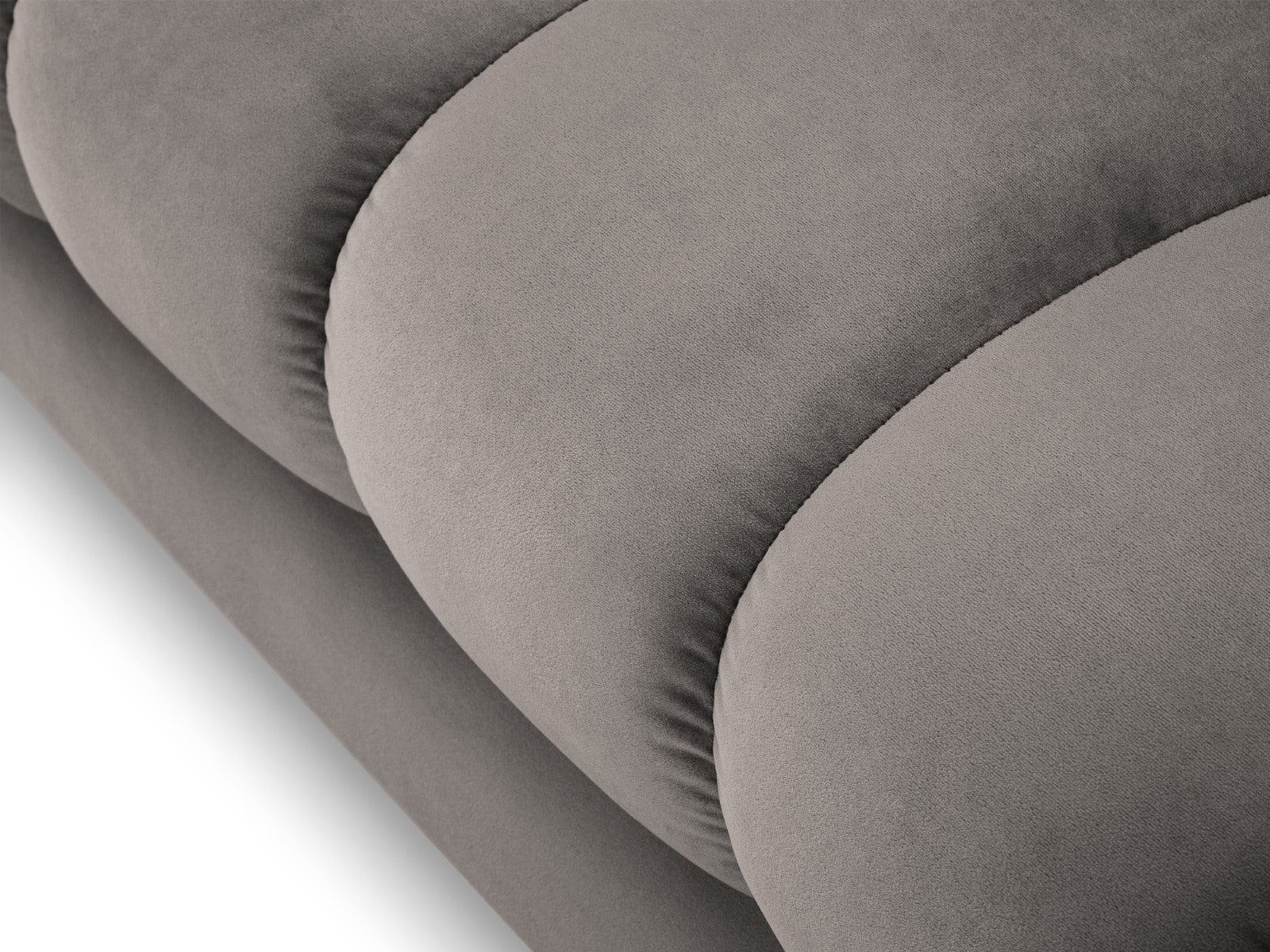 Cosmopolitan Design - Chaise longue sinistra "Bali" in velluto grigio chiaro 