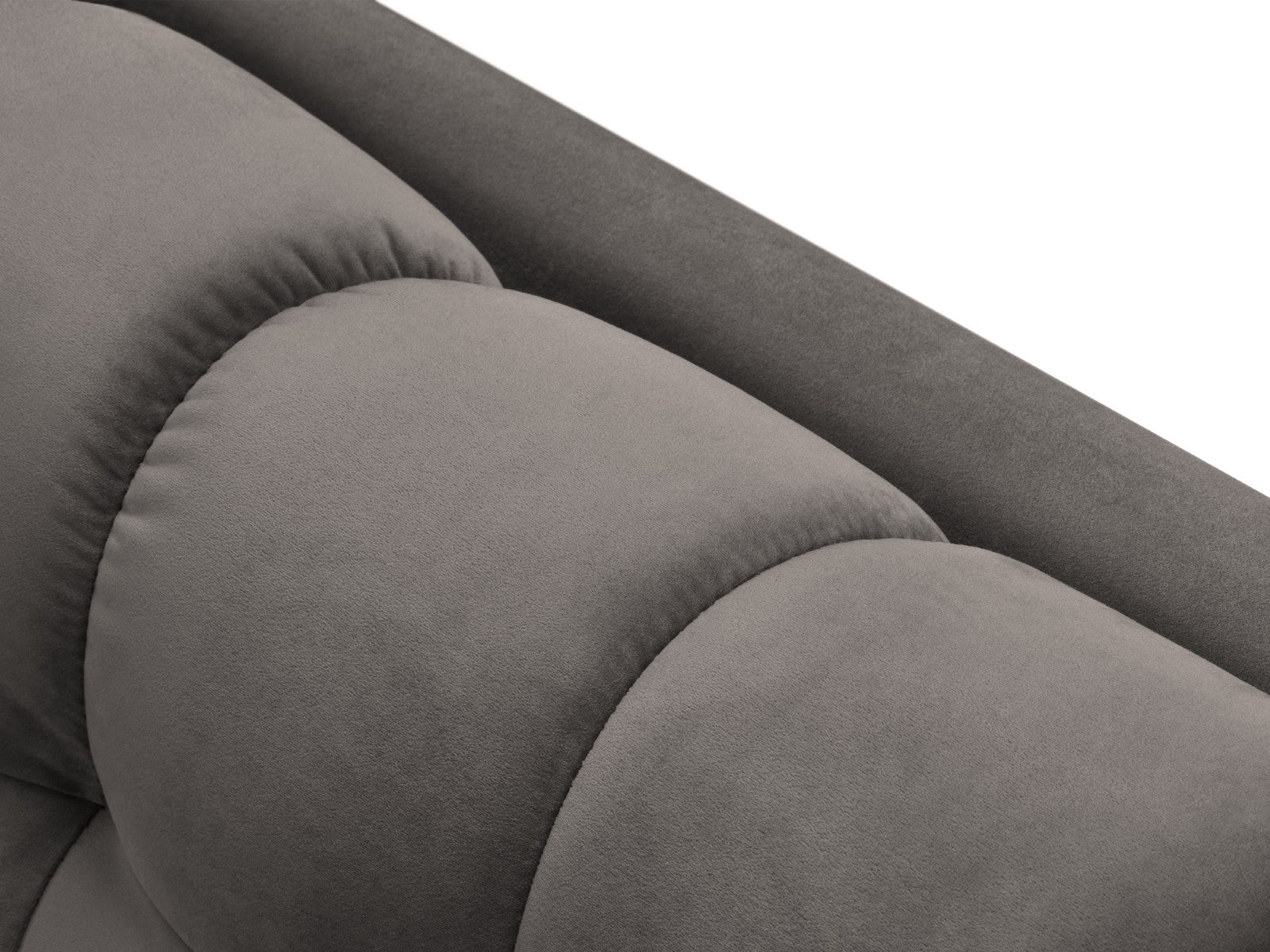 Cosmopolitan Design - Chaise longue sinistra "Bali" in velluto grigio chiaro 