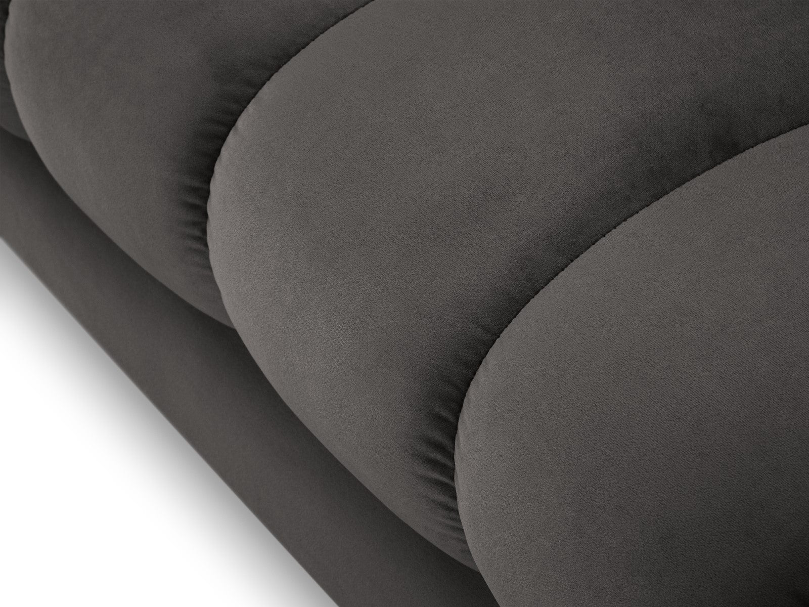 Cosmopolitan Design - Chaise longue sinistra "Bali" in velluto grigio scuro 