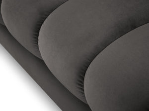 Cosmopolitan Design - Chaise longue sinistra "Bali" in velluto grigio scuro 