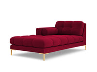 Cosmopolitan Design - Chaise longue sinistra "Bali" in velluto rosso 
