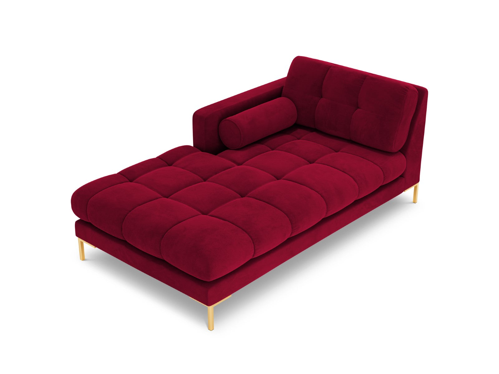 Cosmopolitan Design - Chaise longue sinistra "Bali" in velluto rosso 