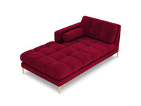 Cosmopolitan Design - Chaise longue sinistra "Bali" in velluto rosso 