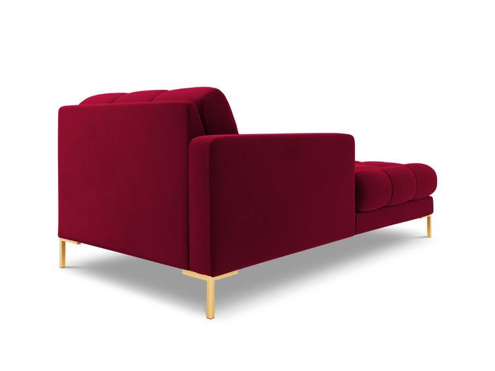 Cosmopolitan Design - Chaise longue sinistra "Bali" in velluto rosso 