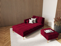 Cosmopolitan Design - Chaise longue sinistra "Bali" in velluto rosso 