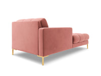 Cosmopolitan Design - Chaise longue sinistra "Bali" in velluto rosa 