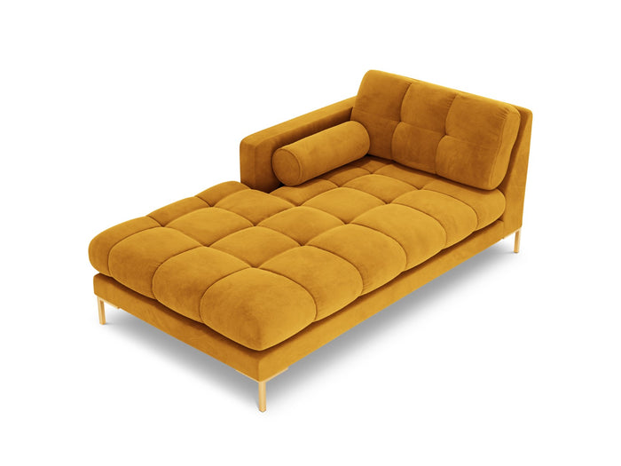 Cosmopolitan Design - Chaise longue sinistra "Bali" in velluto giallo 