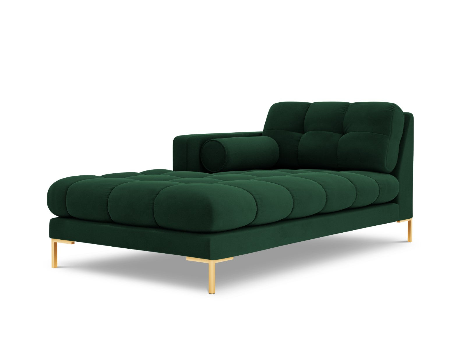 Cosmopolitan Design - Chaise longue sinistra "Bali" in velluto verde bottiglia 