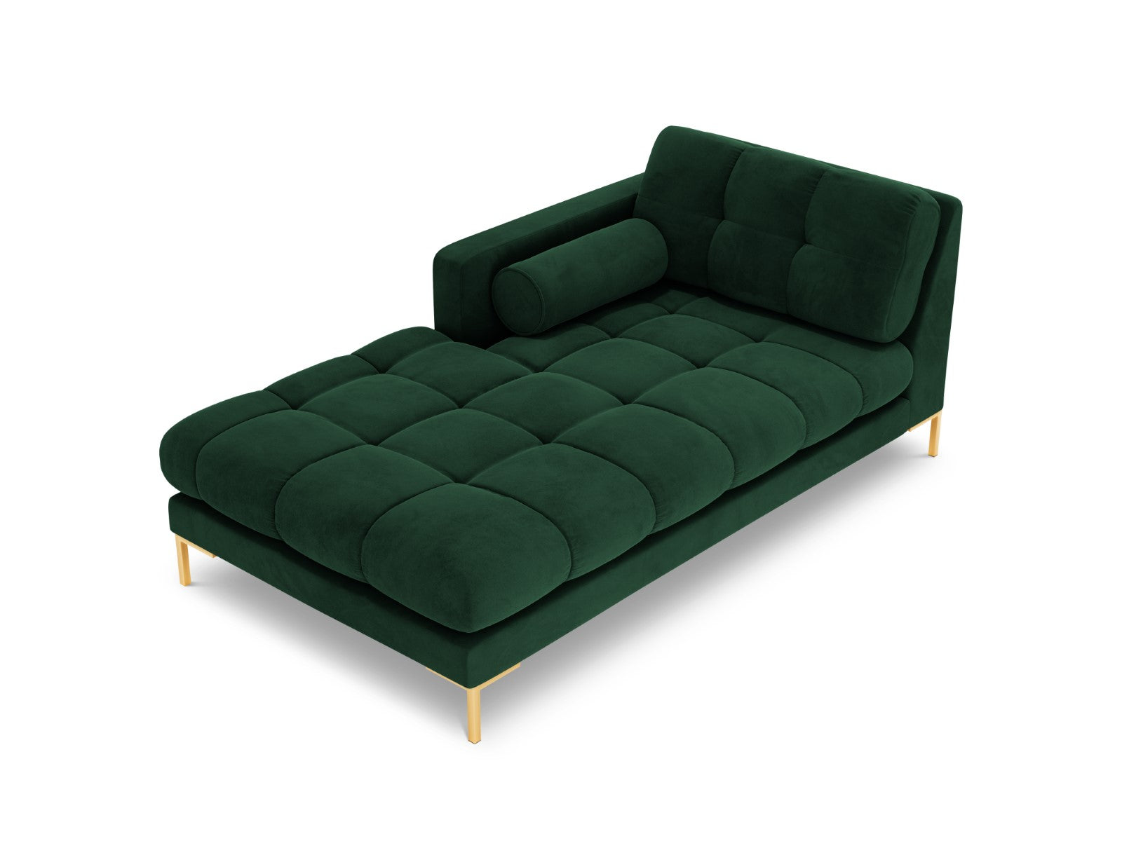 Cosmopolitan Design - Chaise longue sinistra "Bali" in velluto verde bottiglia 