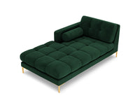 Cosmopolitan Design - Chaise longue sinistra "Bali" in velluto verde bottiglia 