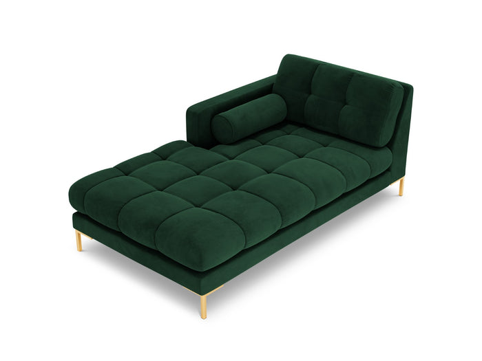 Cosmopolitan Design - Chaise longue sinistra "Bali" in velluto verde bottiglia 