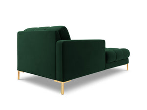 Cosmopolitan Design - Chaise longue sinistra "Bali" in velluto verde bottiglia 