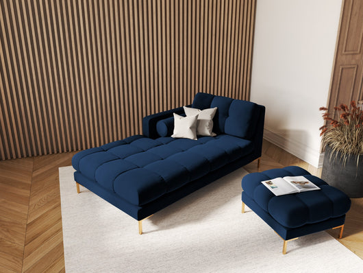 Cosmopolitan Design - Chaise longue sinistra "Bali" in velluto blu reale 