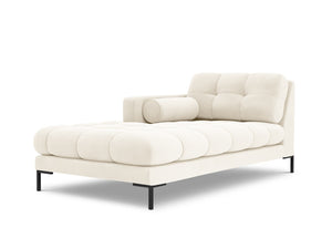 Cosmopolitan Design - Chaise longue sinistra "Bali" in velluto beige chiaro 