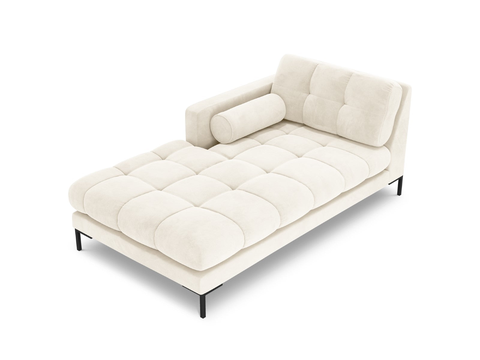 Cosmopolitan Design - Chaise longue sinistra "Bali" in velluto beige chiaro 