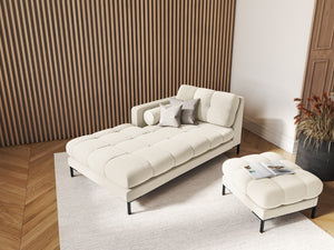 Cosmopolitan Design - Chaise longue sinistra "Bali" in velluto beige chiaro 