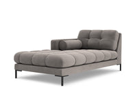 Cosmopolitan Design - Chaise longue sinistra "Bali" in velluto grigio chiaro 