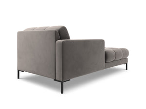 Cosmopolitan Design - Chaise longue sinistra "Bali" in velluto grigio chiaro 