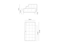 Cosmopolitan Design - Chaise longue sinistra "Bali" in velluto grigio scuro 