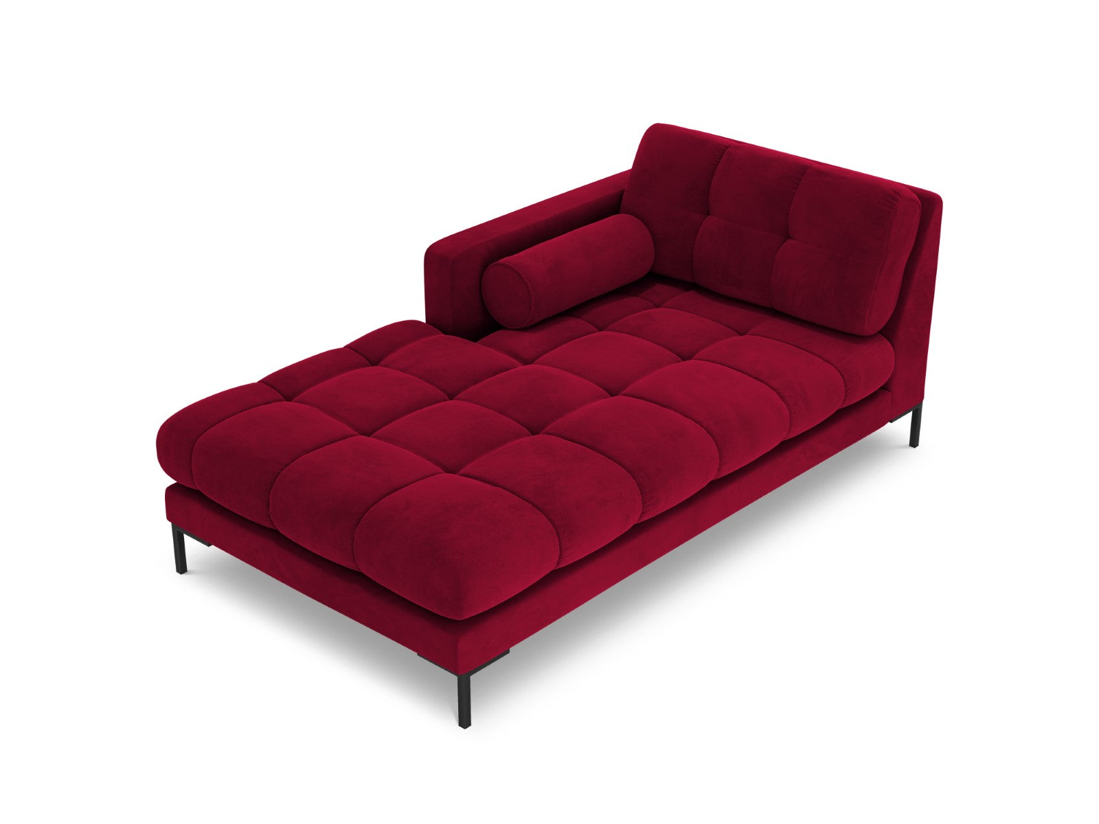 Cosmopolitan Design - Chaise longue sinistra "Bali" in velluto rosso 