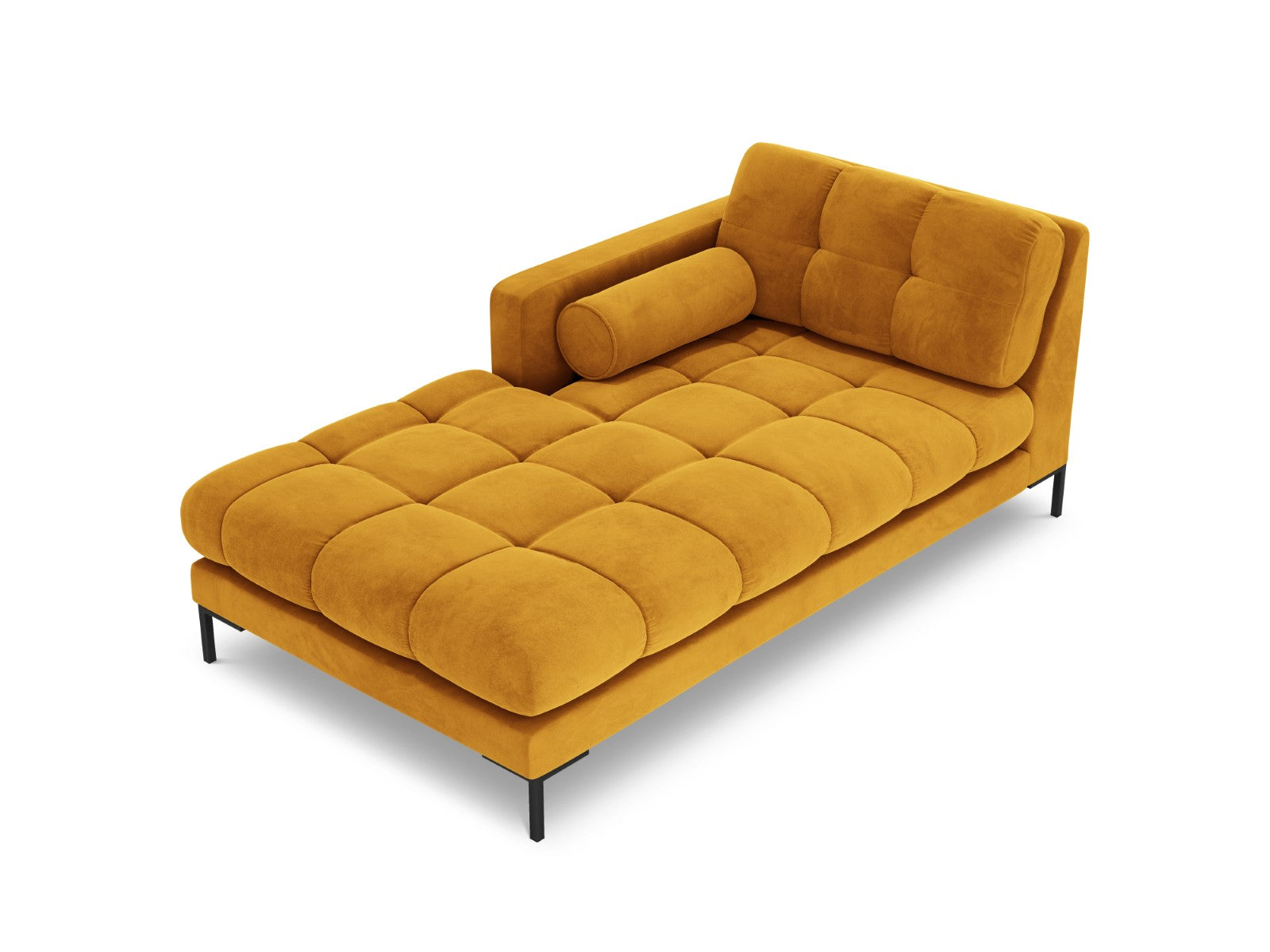 Cosmopolitan Design - Chaise longue sinistra "Bali" in velluto giallo 