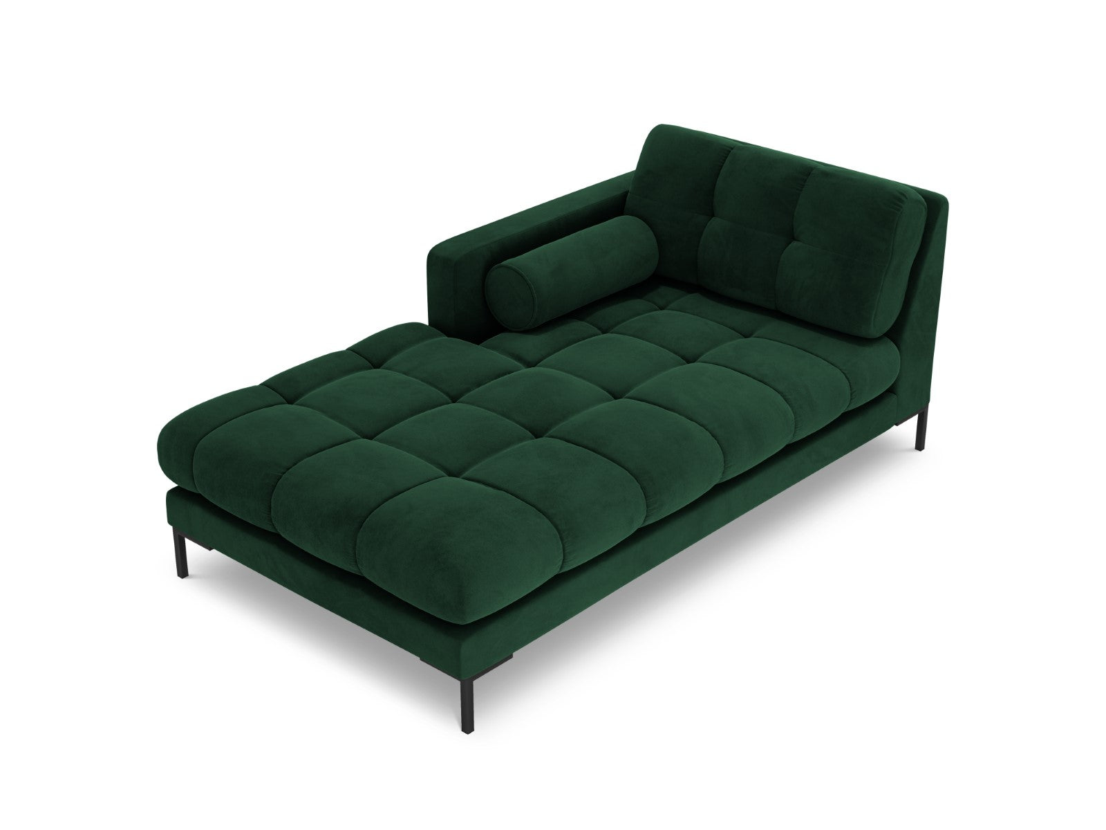 Cosmopolitan Design - Chaise longue sinistra "Bali" in velluto verde bottiglia 