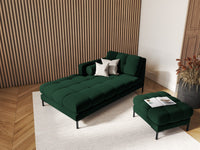 Cosmopolitan Design - Chaise longue sinistra "Bali" in velluto verde bottiglia 