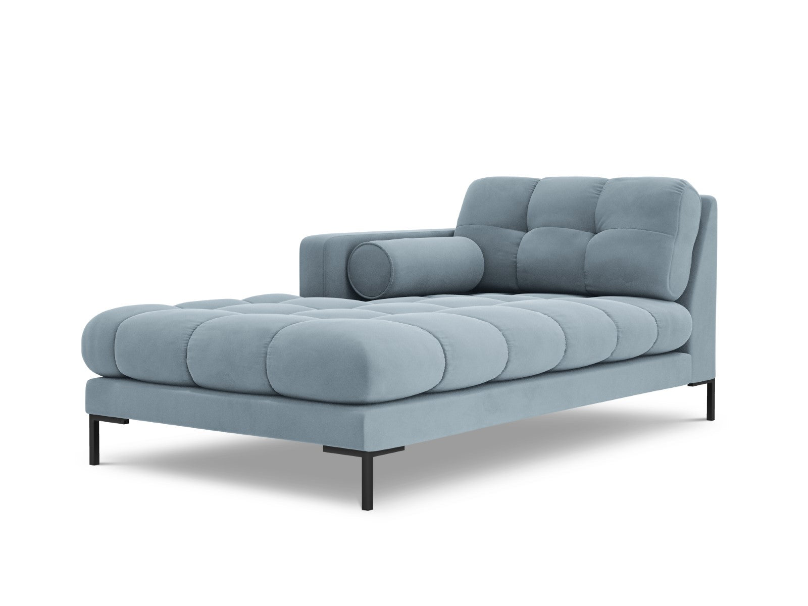 Cosmopolitan Design - Chaise longue sinistra "Bali" in velluto azzurro 