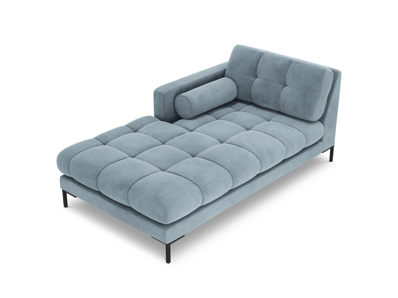 Cosmopolitan Design - Chaise longue sinistra "Bali" in velluto azzurro 