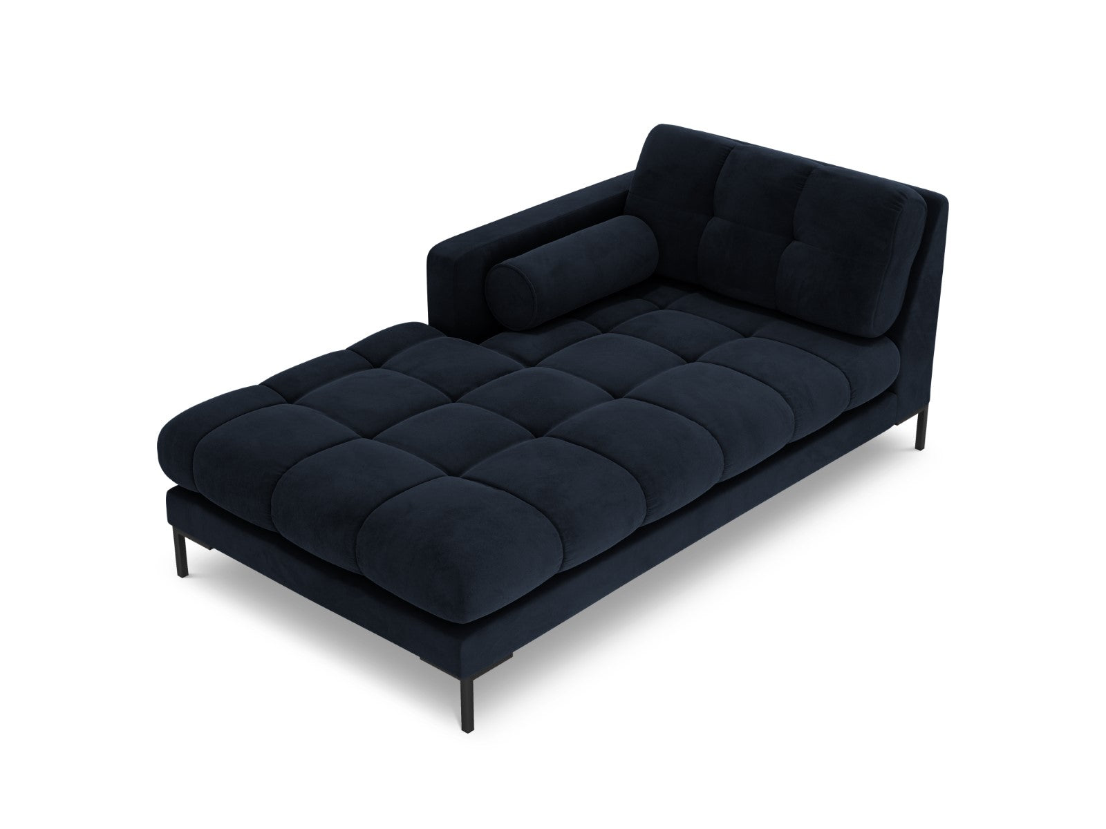 Cosmopolitan Design - Chaise longue sinistra "Bali" in velluto blu scuro 