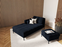 Cosmopolitan Design - Chaise longue sinistra "Bali" in velluto blu scuro 