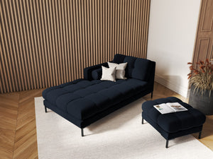 Cosmopolitan Design - Chaise longue sinistra "Bali" in velluto blu scuro 