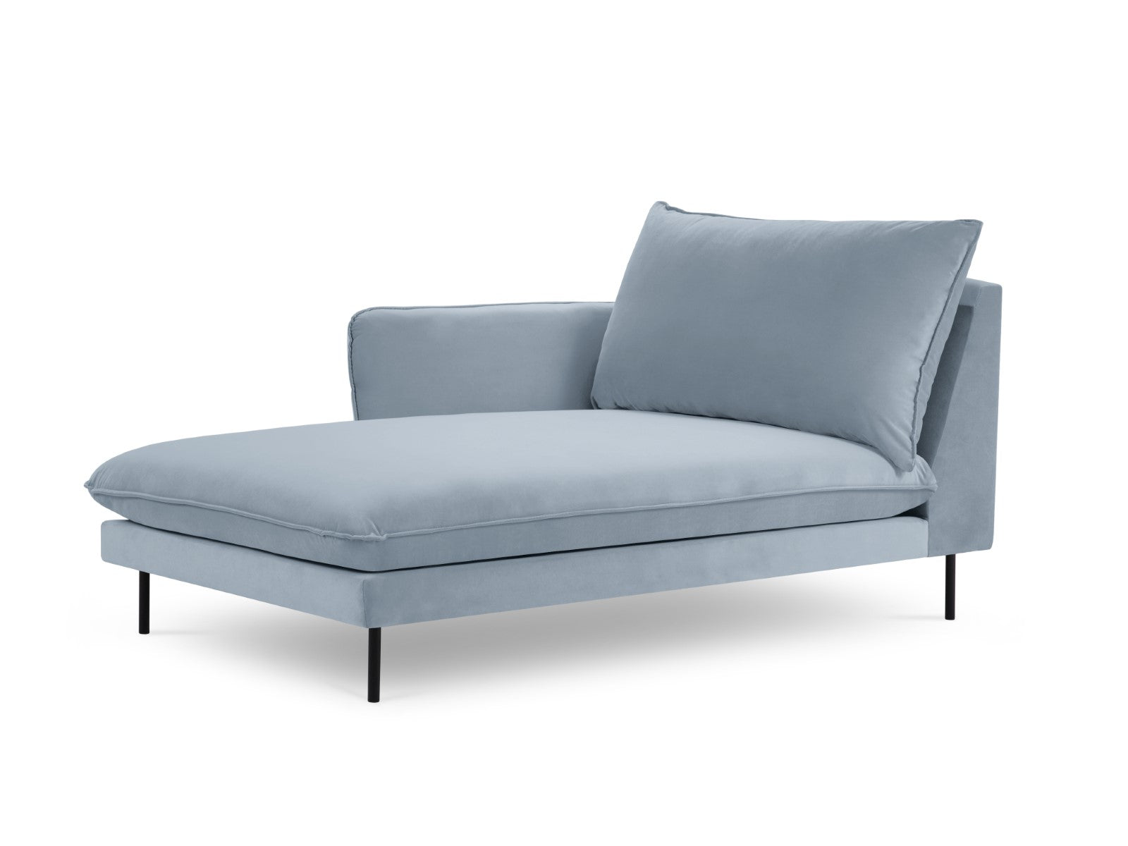 Cosmopolitan Design - Chaise longue sinistra "Vienna" in velluto azzurro 