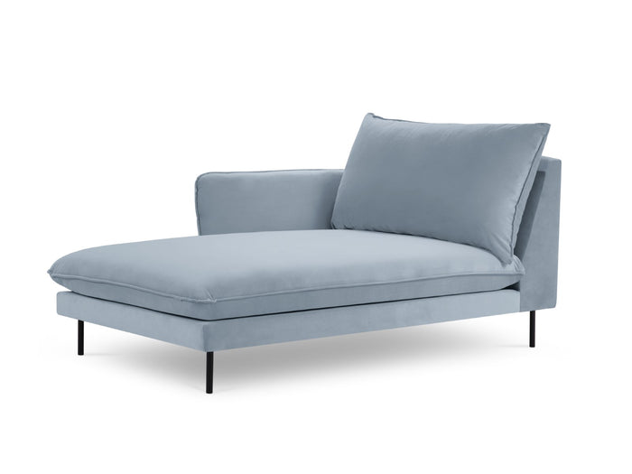 Cosmopolitan Design - Chaise longue sinistra "Vienna" in velluto azzurro 