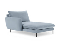 Cosmopolitan Design - Chaise longue sinistra "Vienna" in velluto azzurro 
