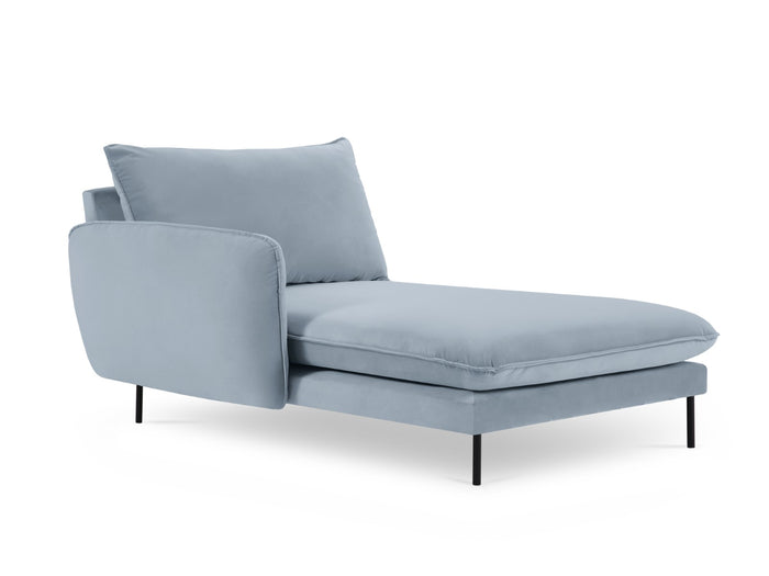 Cosmopolitan Design - Chaise longue sinistra "Vienna" in velluto azzurro 