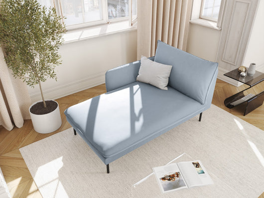 Cosmopolitan Design - Chaise longue sinistra "Vienna" in velluto azzurro 