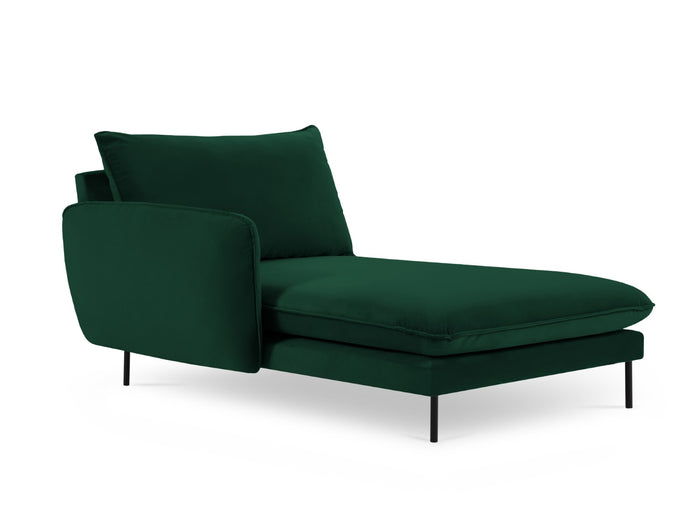 Cosmopolitan Design - Chaise longue sinistra "Vienna" in velluto verde bottiglia 