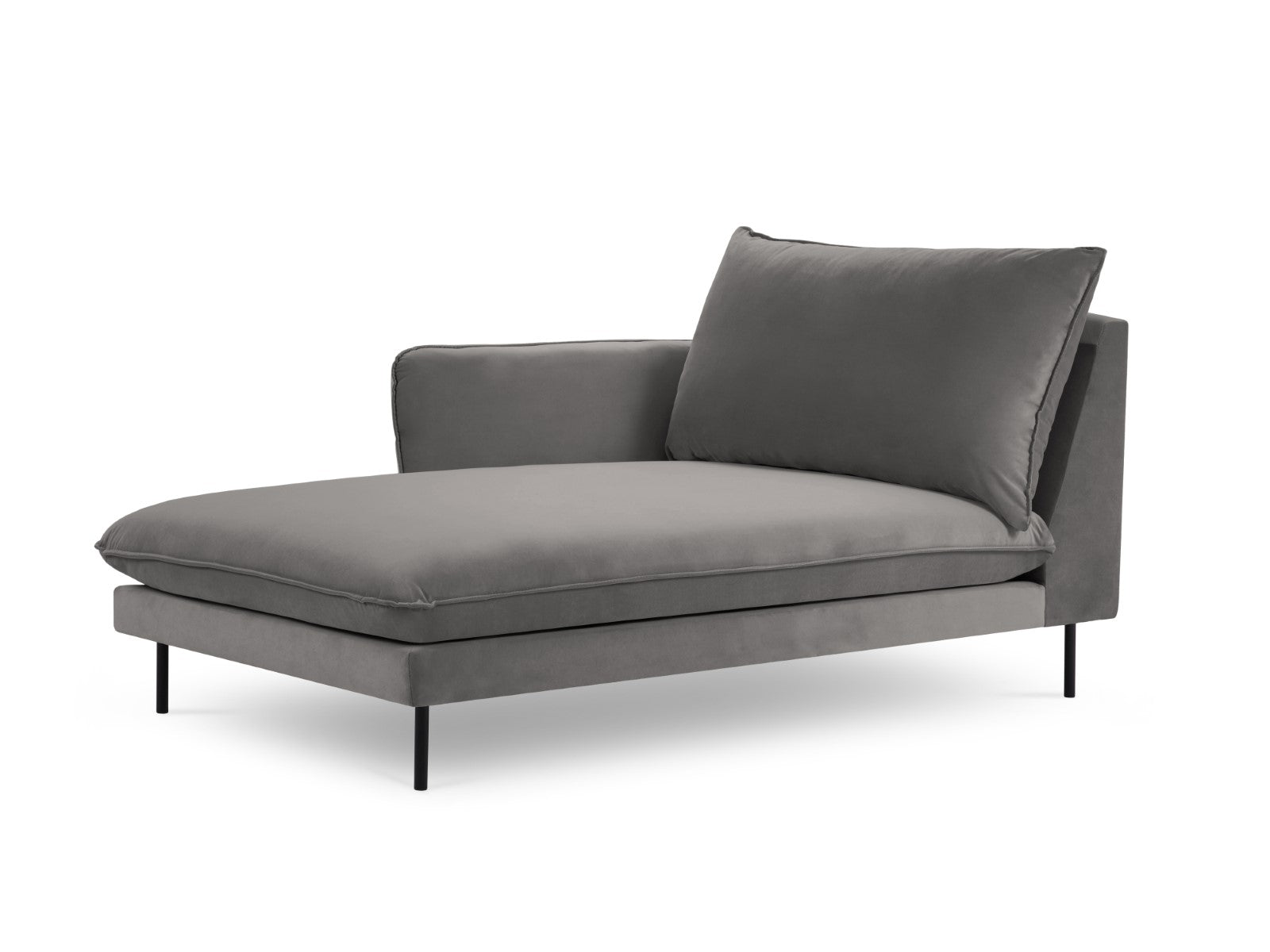 Cosmopolitan Design - Chaise longue sinistra "Vienna" in velluto grigio chiaro 