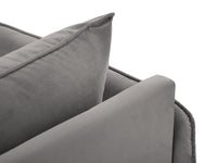 Cosmopolitan Design - Chaise longue sinistra "Vienna" in velluto grigio chiaro 