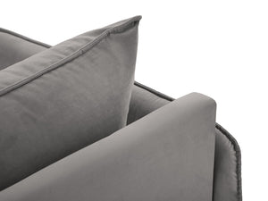 Cosmopolitan Design - Chaise longue sinistra "Vienna" in velluto grigio chiaro 