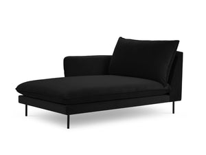 Cosmopolitan Design - Chaise longue sinistra "Vienna" in velluto nero 