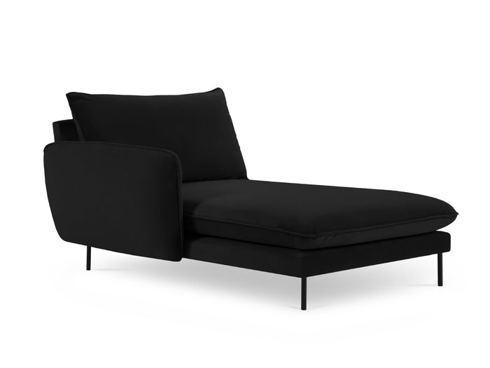 Cosmopolitan Design - Chaise longue sinistra "Vienna" in velluto nero 