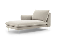 Cosmopolitan Design - Chaise longue sinistra "Vienna" in tessuto strutturato beige chiaro 