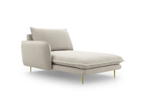 Cosmopolitan Design - Chaise longue sinistra "Vienna" in tessuto strutturato beige chiaro 