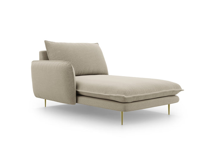 Cosmopolitan Design - Chaise longue sinistra "Vienna" in tessuto strutturato beige 