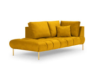 Cosmopolitan Design - Chaise longue sinistra "Hastings" 2 posti in velluto giallo 
