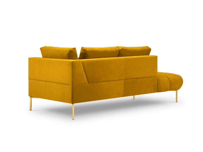 Cosmopolitan Design - Chaise longue sinistra "Hastings" 2 posti in velluto giallo 